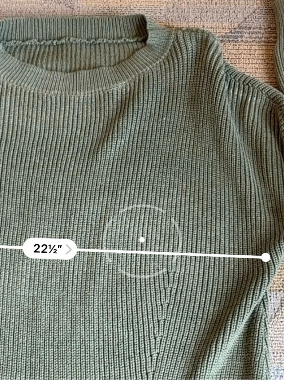 Fantic Original B1407 Army Green Ribbed Drop Shoulder‎ Pull On Knit Sweater Sz S